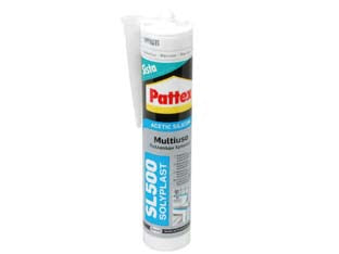Pattex silicone sista sl-500 acetico colorato - ml.300 grigio - in cartuccia, adesivo sigillante siliconico acetico a prova di muffa. ideale per sigillature di materiali non porosi vetro, c...