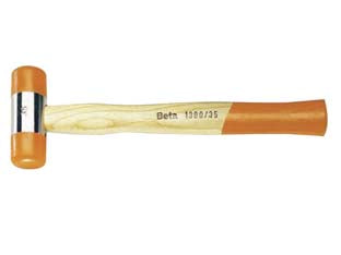 Mazzuole con battenti intercambiabili art.1390 - ø 45x107h. lunghezza mm.320 - battenti in materiale plastico, manico in legno