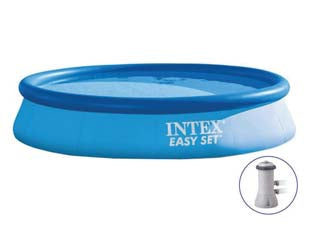 Piscina easy set rotonda autoportante c/pompa filtro cm.366x76h. - capacità lt.5621 - peso kg.14,8 (28132) - colore azzurro, rivestimento in PVC a 3 strati ad alto impatto e resistente all'abrasione, bordo ad anello gonfiabile, spazio...