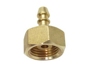 Raccordo portagomma per tubo gpl - attacco filettato F1/2' sinistrorso per bombola, codolo portagomma da ø mm.9 per tubo GPL