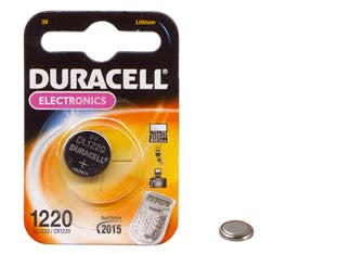 Pila specialistica a pastiglia al litio (1220) - 3v ø mm.12x2h. 34 mAh. al litio, in blister da 1 pezzo