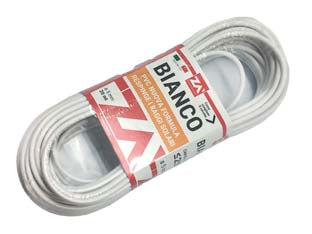 Cavetto acciaio ottonato rivestito in pvc bianco - ø mm.5x mt.20 - in PVC bianco con anima in acciaio ottonato