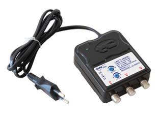 Amplificatore regolabile retro tv uhf+vhf 25db - 2 out attacco F - amplificatore regolabile retro TV YHF+VHF 25dB , con alimentazione switching con filtro 5G, alimentazione 220-230 Vac/50 Hz