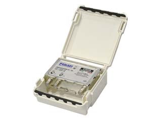 Amplificatore digitale terrestre uhf/vhf serie h - 1 x LOG + 1 OUT - amplificatore a bande separate, si utilizza per distribuire ed amplificare sul palo i segnali dell'antenna logarismica e rend...