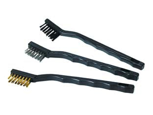 Spazzole per candele - 3 pezzi in blister (1 acciaio, 1 acciaio ottonato, 1 setola pvc)