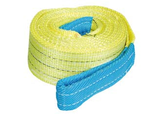 Cinghie di sollevamento con fascia a doppio strato mm.90 - mt.5 x mm.90h. - portata Kg.3000 colore giallo - asole rinforzate EN/1492