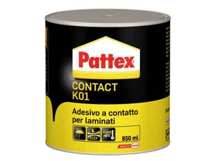 Pattex contact k01 - gr.850 - in barattolo, adesivo policloroprenico a contatto. indicato per laminati plastici decorativi su legno, compensato, truciolare...
