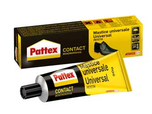 Pattex mastice universale - gr.125 - in astuccio, adesivo a contatto universale applicabile facilmente con pennello o spatola dentata. presenta una forte presa in...