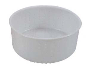 Forma per formaggio caciotta gr.1600 - ø superiore cm.18 - ø inferiore cm.17,2x7,6h. - per uso alimentare