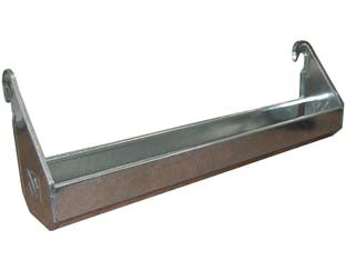 Mangiatoia abbeveratoio da appendere - cm.50x10x17h. - in lamiera zincata, con ganci di fissaggio