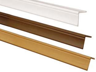 Paraspigolo ornamentale in pvc rigido colore noce - barre da mt.3h. con angolo da mm.28,1x28,1