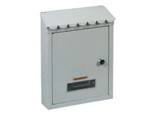 Cassetta postale media con tetto e chiave a cilindro bianca - cm.21x7x30h. - colore bianco - in metallo verniciato, cilindro tondo con 2 chiavi tipo SILCA HF 74R