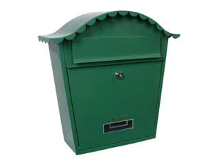 Cassetta postale portariviste sagomata per esterni verde - cm.36X13x36h. - colore verde - in metallo verniciato, adatta per contenere riviste, cilindro tondo con 2 chiavi tipo SILCA HF 74R