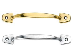 Maniglie per mobili fisse in ottone - mm.137x27h. - interfori mm.118 ottone lucido - finitura lucida