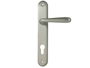 Maniglia karol con placca foro yale in zama finit. ott. cromo satinato - mm.90 foro yale - quadro maniglia mm.8