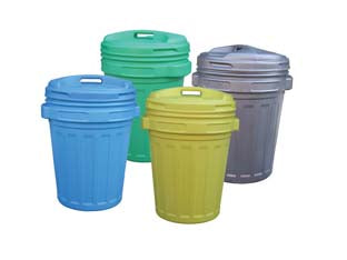 Bidone con coperchio a vite lt.70 - lt.70 colore blu - bidoni per riciclo e/o spazzatura con coperchio, dotati di coperchio con comoda apertura e chiusura a vite che garantisce una...