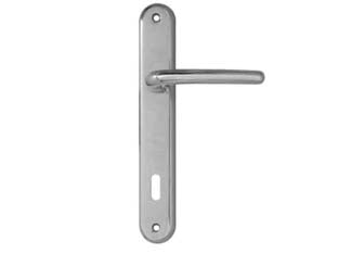 Maniglia torino con placca in zama finitura ottone cromo satinato - mm.70 foro normale - quadro maniglia mm.8