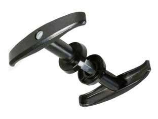 Maniglia regolabile con vite per basculanti - in alluminio verniciato nero con vite in testa