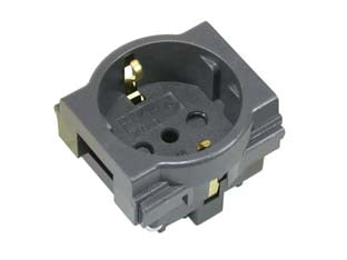 Presa sicurezza schuko su due moduli arc - 2 poli+terra 16A SCHUKO con sicurezza (7892.D) - presa di sicurezza schuko P30, colore grigio scuro, adatto per il montaggio su cestello portafrutto 'ARC' e/o 'LIVING'