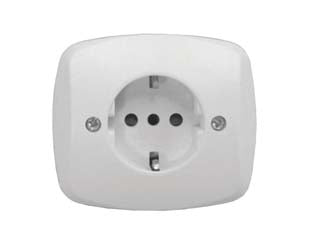 Placca presa schuko 16a+t venus - mm.76x76 (1820.D) - placca in resina autoportante presa SCHUKO 16A+T, colore avorio RAL 9001, per scatola tonda, fissaggio con griffe a espansion...