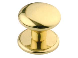 Pomolo modello classic per portoncino in ottone lucido - ø mm.70 con sottorosone - in ottone lucido verniciato