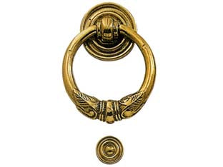 Battente impero in ottone lucido - mm.110x125h. - in ottone lucido verniciato