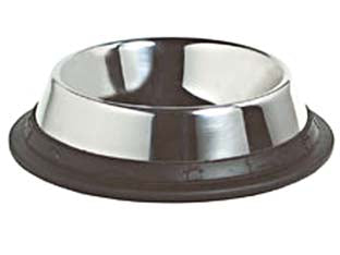 Ciotole in acciaio inox per cani - cm.24x5,0h. capienza lt.1 - base antisdrucciolo