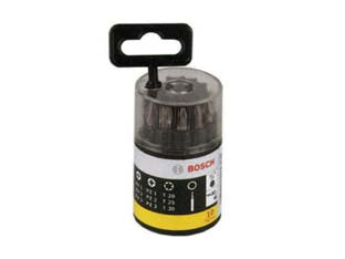 Barattolo da 10 pezzi bit di avvitamento - in barattolo di plastica. contiene 9 inserti da mm.25: PH 1-2-3 / PZ 1-2-3 / TORX 20-25-30 / PORTABIT con magnete, misure ø m...