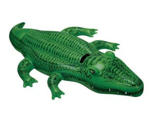 Coccodrillo gonfiabile cavalcabile +3 anni - cm.168x86 - peso kg.0,76 (58546) - in vinile spessore mm.0,25, con 1 impugnatura robusta, portata max kg.40, kit corredo di riparazione