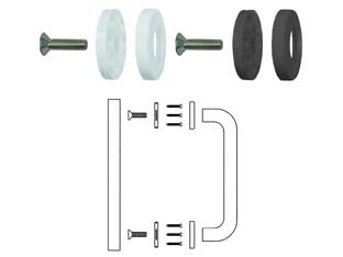 Rosone di fissaggio singolo per maniglioni in nylon - ø mm.70 in nylon per maniglione colore nero - adatto per fissaggio passante di maniglione singolo, vitone in acciaio (per ns. cod.: 156950-156967-156387-156523)