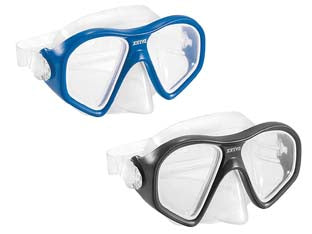 Maschera piscina reef rider +14 anni - peso kg.0,24 (55977) - 2 colori assortiti: blu e nero, bordi in gomma termoplastica ipoallergenica per una vestibilità morbida e confortevole, i pro...