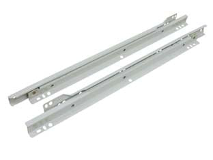 Guide scorrevoli per cassetto in acciaio verniciato bianco - cm.55 - in acciaio verniciato colore bianco con rulli in nylon