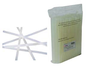 Colla termofusibile trasparente mm.200 - mm.200 ø mm.11,3 - utilizzo: per incollare, riparare o assemblare legno, plastica, ceramica, tessuti, cartoncino, ecc... in cartuccia trasparent...