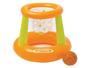 Canestro gonfiabile hoops per piscina +3 anni - ø cm.67x55h. - peso kg.0,55 (58504) - in vinile spessore mm.0,25, incluso pallone basket, kit corredo di riparazione