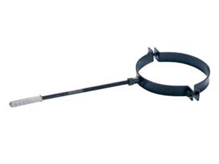 Collare reggitubo per stufe a pellet plus nero opaco - ø cm.10 - in acciaio verniciato