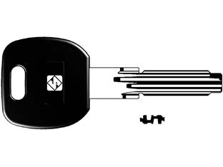 Chiavi punzonate per cilindri cisa 6+7 spine cs62ap - CS62AP - in ottone nichelato, profilo dorsato, per cilindri di sicurezza, testa in plastica