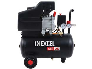 Compressore coassiale lubrificato a olio air 25 lt.24 hp 1,5 monofase - 1000W, Hp 1,5, 8 bar, 115 psi, 230V, 50Hz, doppio manometro, attacco rapido profilo Germania, maniglia tipo L, ruote 5', usci...