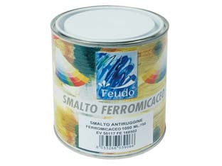 Smalto sintetico ferromicaceo (anti lack) - ml.750 verde giungla 6005 AL - monocomponente di facile applicazione, specifico per ferro e ferro battuto, di colore satinato metallico, applicazione: penne...