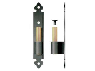 Cardine a legno per bandella su lama a filo perno fisso - mm.26x160h. perno ø mm.12 -ferro verniciato nero - serie PESANTE