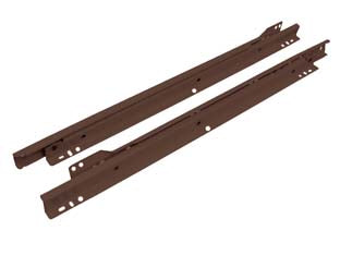 Guide scorrevoli per cassetto in acciaio verniciato marrone - cm.60 - in acciaio verniciato colore marrone con rulli in nylon