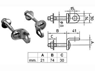 Occhioli fissi per lucchetti pal400062 - (PAL400062000000) - in acciaio zincato carbonitrurato, coppia