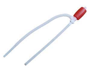 Pompetta manuale per travaso combustibile stufe - in polipropilene, profondità del pescante mm.395, lunghezza del tubo di mandata mm.600