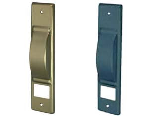Placca per avvolgitori semincasso - bronzato anodizzato - in alluminio, interfori cm.16,5