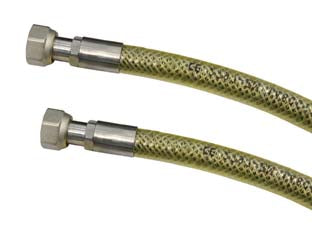 Tubo gas flessibile in acciaio inox con guaina ff - cm.200 - attacco FF 1/2', EN 14800, per allaccio apparecchi domestici alimentati a gas naturale di tipo 2 e gpl