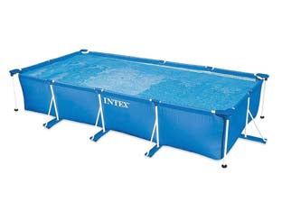 Piscina frame rettangolare c/telaio portante s/pompa cm.450x220x84h. - capacità lt.7127 - peso kg.39,2 (28273) - colore blu, rivestimento in PVC a 3 strati per una maggiore resistenza, valvola di connessione aggiuntiva, questo modello non...