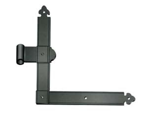 Bandelle angolari occhio centrale - mm.260x30x260h. DX - in ferro verniciato nero - serie PESANTE