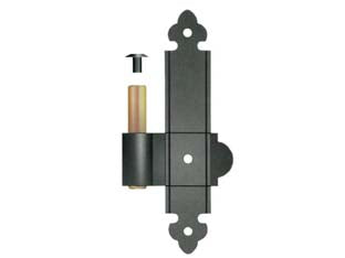 Cardine a legno per bandella su lama a filo perno fisso - mm.160x30 SX perno ø mm.12 - verniciato nero - serie PESANTE