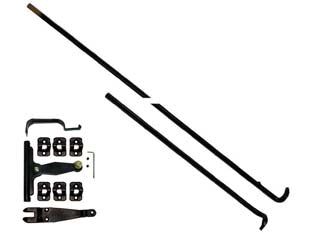 Spagnolette per balcone complete in kit nere - cm.240h. per balcone - asta esagonale in acciaio verniciato nero