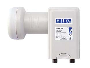 Illuminatore lnb per parabola universale 2 uscite - 2 uscite - connettori tipo F - ø mm.40 - convertitore universale, LNB 2 OUT INDIPENDENTI, frequenza ingresso input: 10,7-12,75 Ghz, frequenza uscita: 950-2150 Ghz, 10...