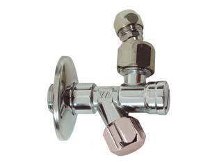 Rubinetto filtro a vitone - M 1/2 x 1/2 - in ottone cromato con snodo e rosone